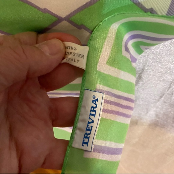 Vintage Raffaello polyester scarf EUC, Made in Italy, geometric print. 18”x54” - Picture 7 of 7